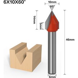 TwoTrees V-Groove Cutter 60° - 6 x 10 x 46 mm