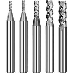 HCR55 Tungsten Steel End Mills - Set of 5 - 1 set