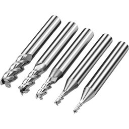 HCR55 Tungsten Steel End Mills - Set of 5 - 1 set