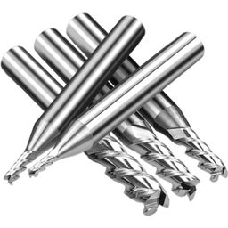 HCR55 Tungsten Steel End Mills - Set of 5 - 1 set